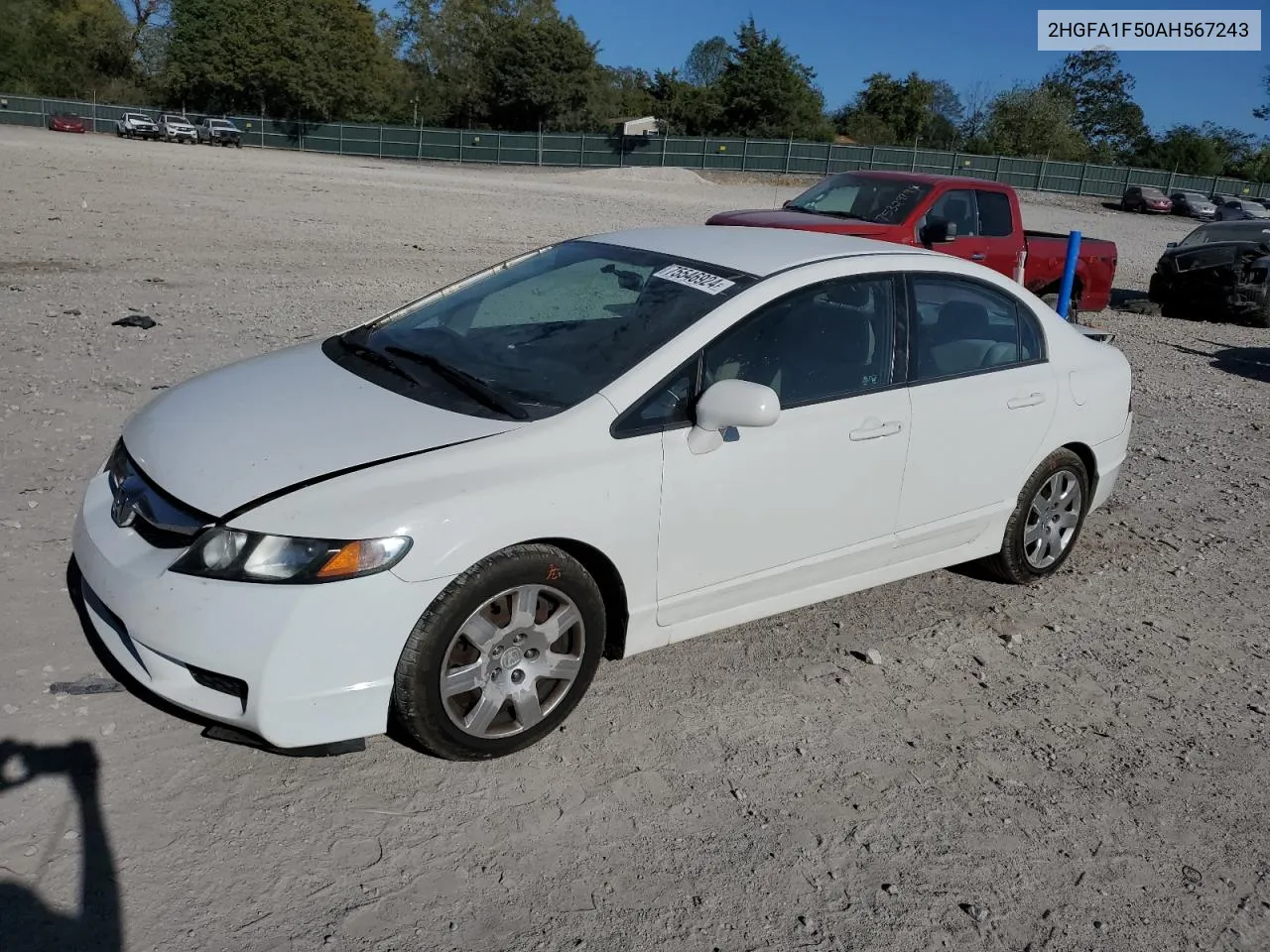 2010 Honda Civic Lx VIN: 2HGFA1F50AH567243 Lot: 75546924