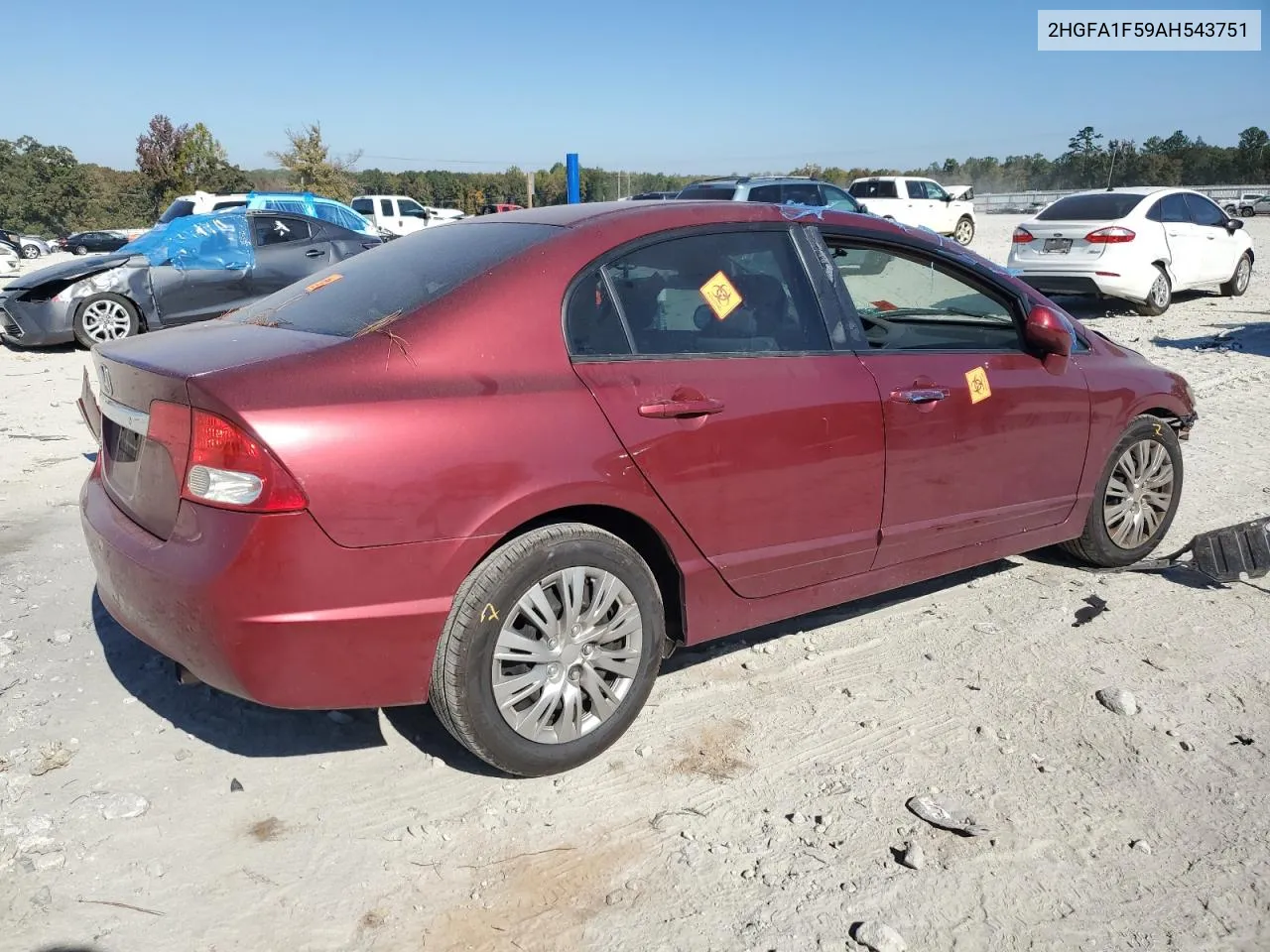 2010 Honda Civic Lx VIN: 2HGFA1F59AH543751 Lot: 75631244