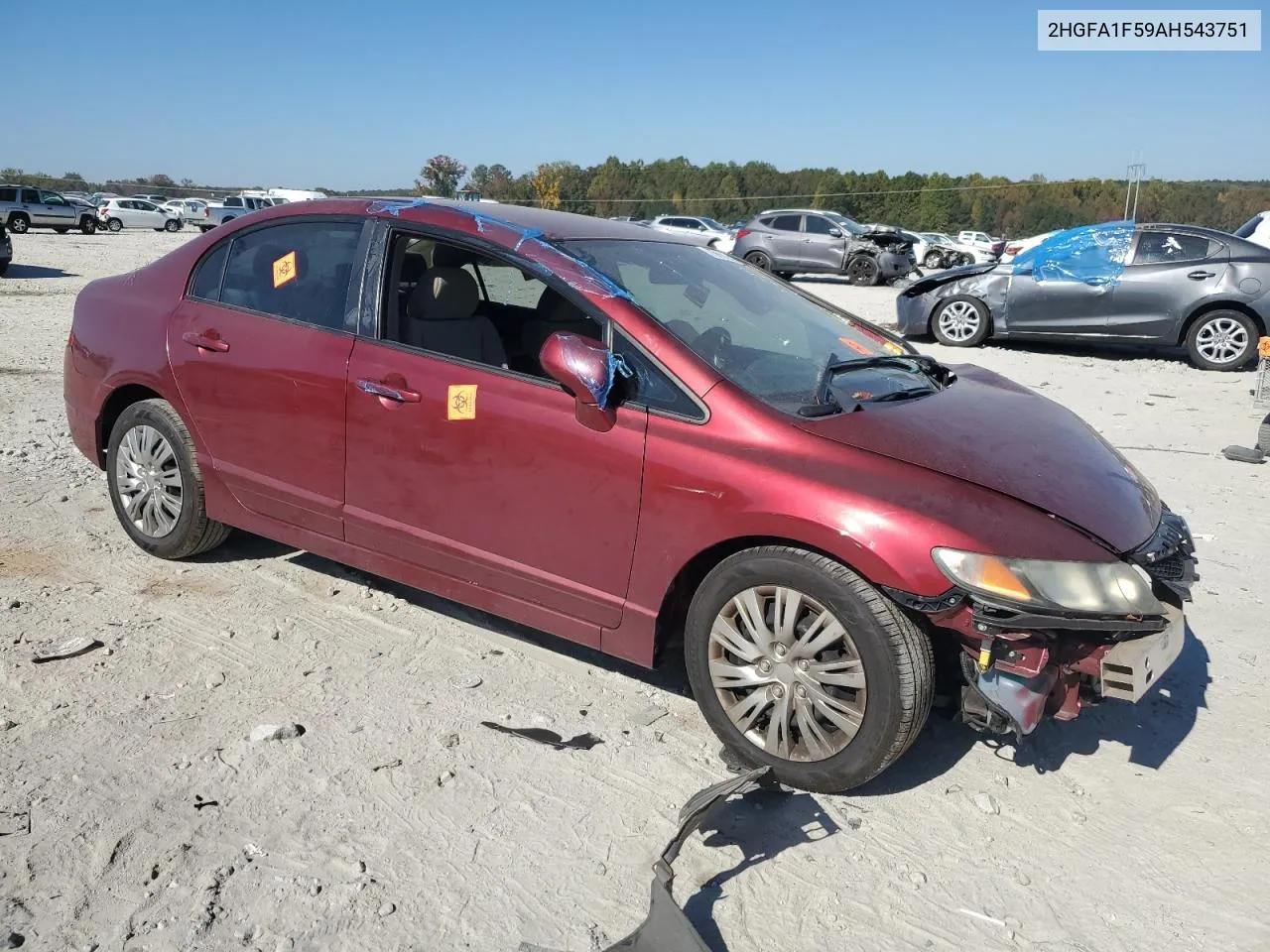 2010 Honda Civic Lx VIN: 2HGFA1F59AH543751 Lot: 75631244