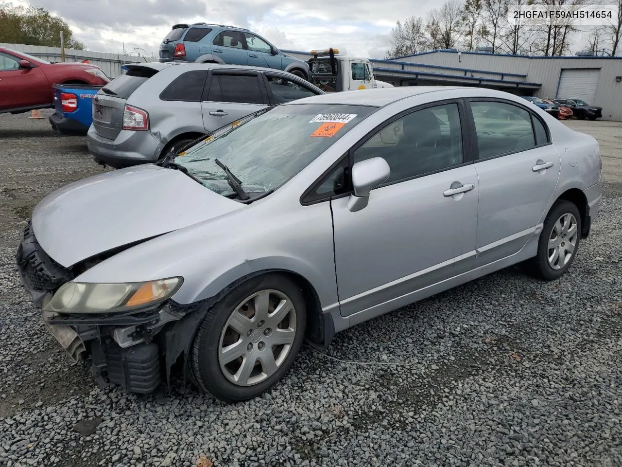 2010 Honda Civic Lx VIN: 2HGFA1F59AH514654 Lot: 75960044