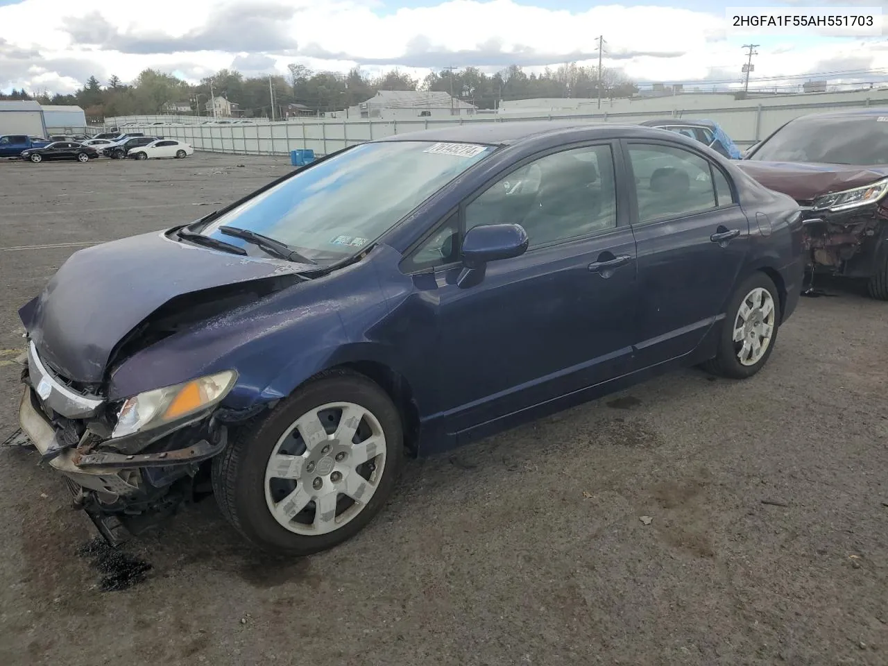 2010 Honda Civic Lx VIN: 2HGFA1F55AH551703 Lot: 76145274