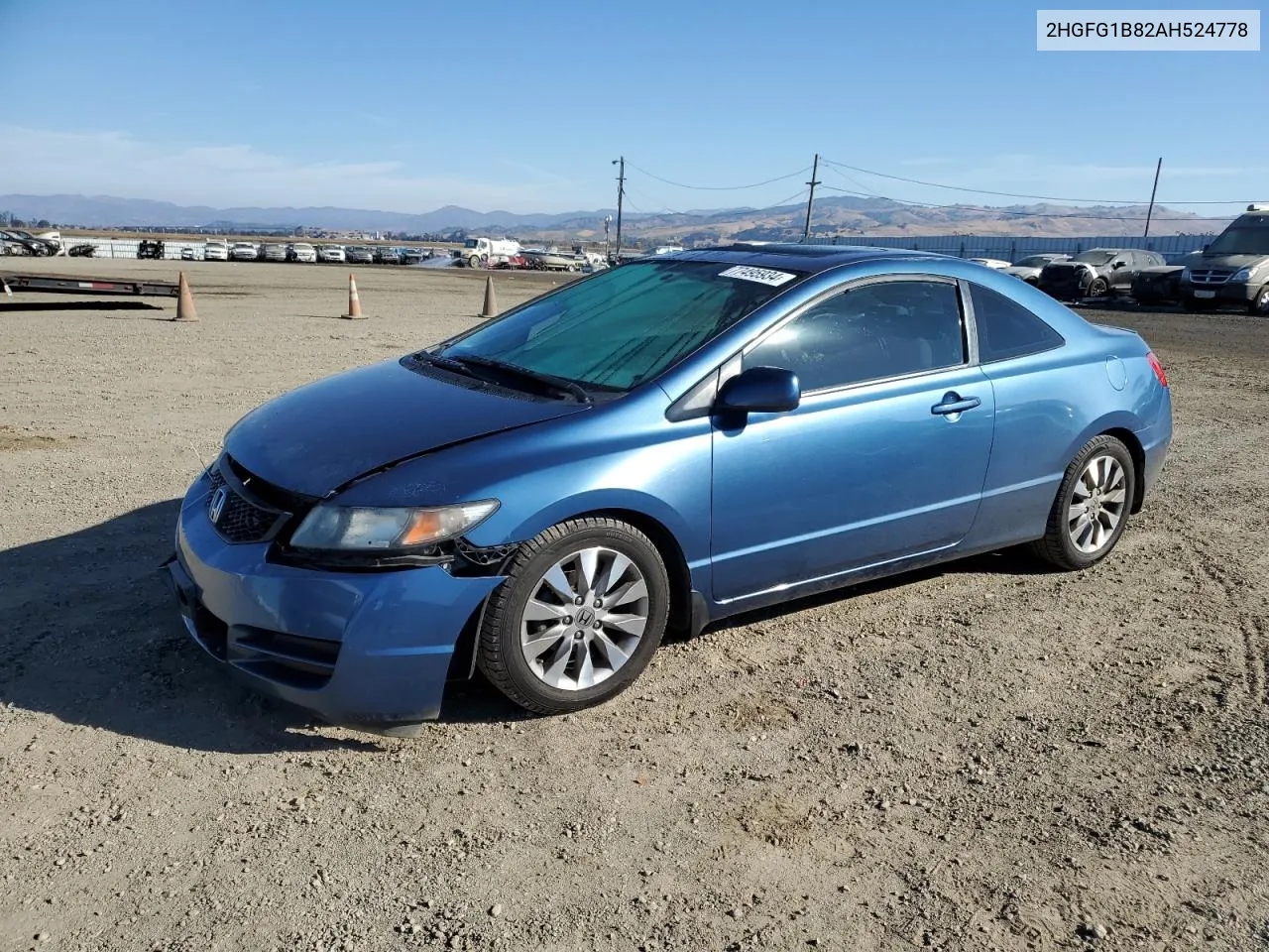 2010 Honda Civic Ex VIN: 2HGFG1B82AH524778 Lot: 77495934