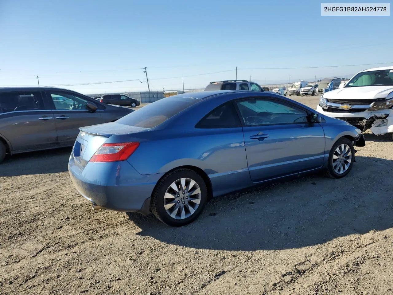 2010 Honda Civic Ex VIN: 2HGFG1B82AH524778 Lot: 77495934