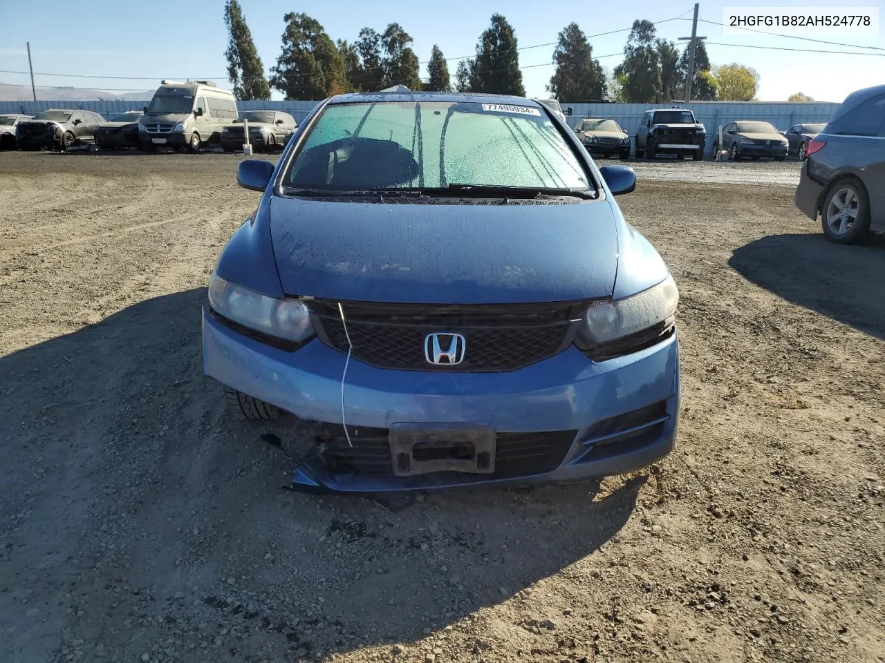 2010 Honda Civic Ex VIN: 2HGFG1B82AH524778 Lot: 77495934