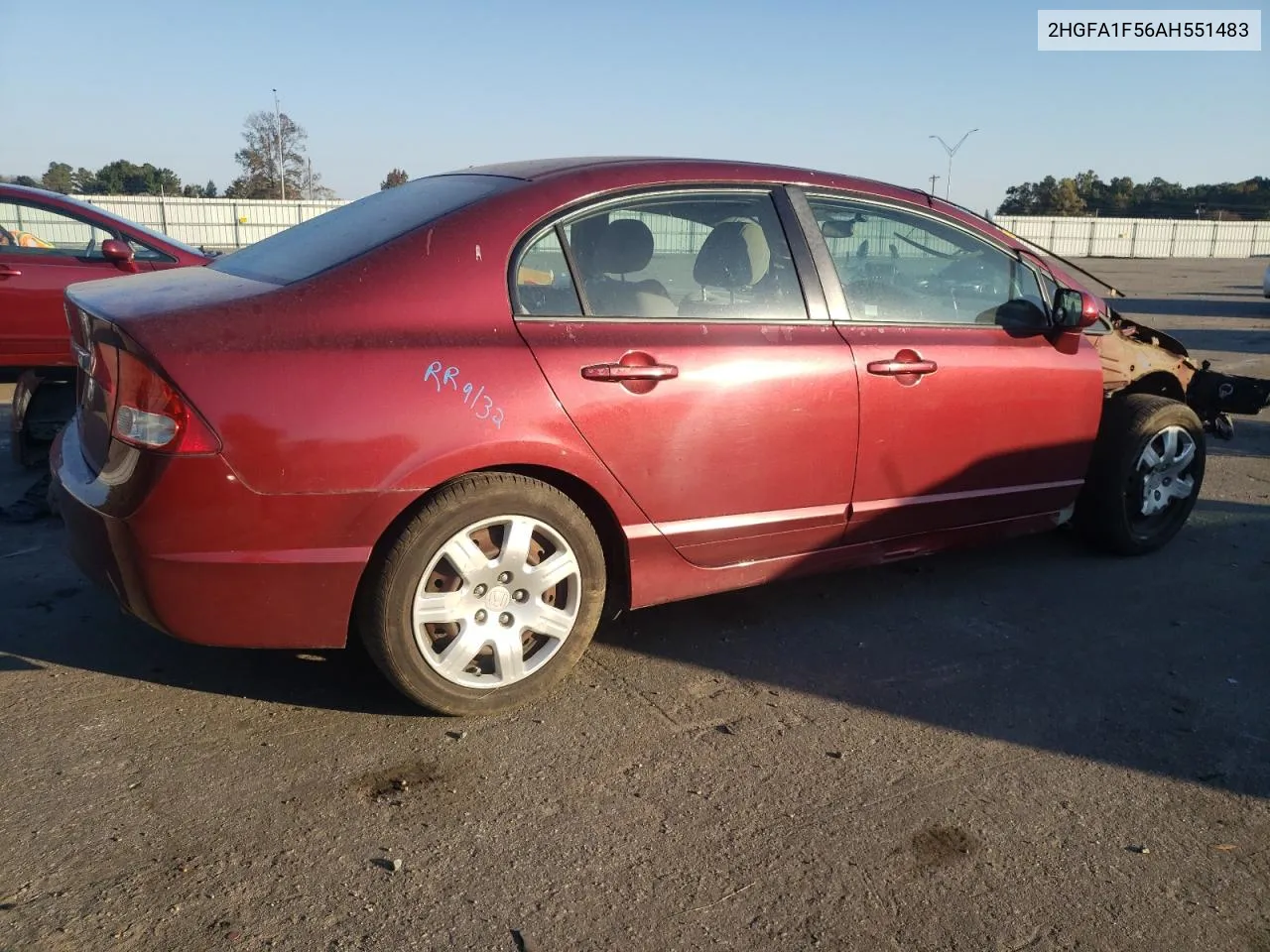 2010 Honda Civic Lx VIN: 2HGFA1F56AH551483 Lot: 77750524