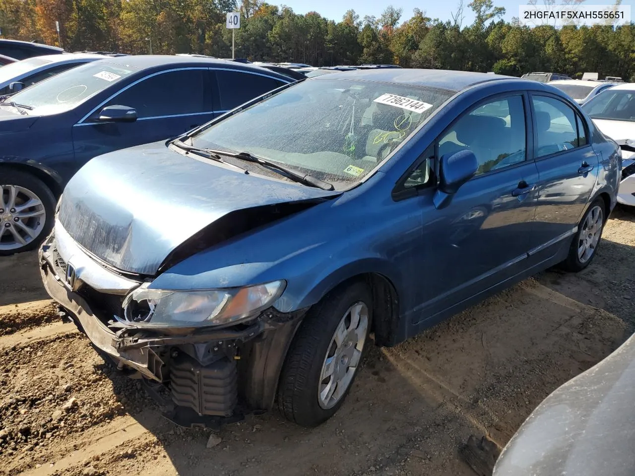 2010 Honda Civic Lx VIN: 2HGFA1F5XAH555651 Lot: 77962144