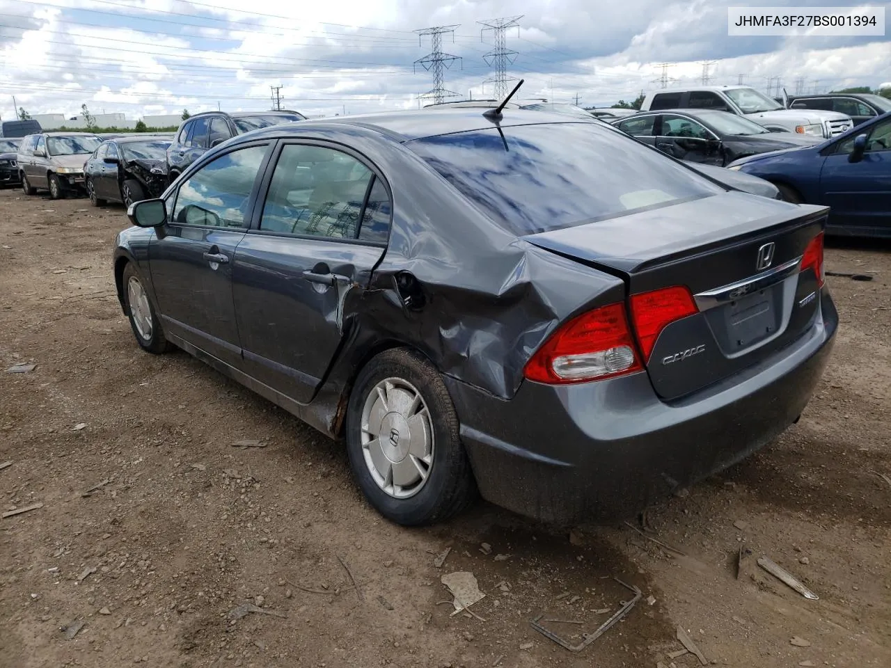 2011 Honda Civic Hybrid VIN: JHMFA3F27BS001394 Lot: 54046454