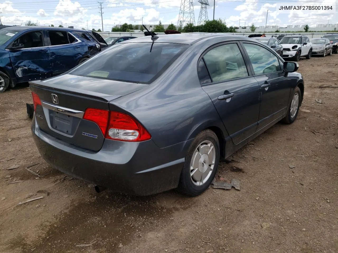 2011 Honda Civic Hybrid VIN: JHMFA3F27BS001394 Lot: 54046454