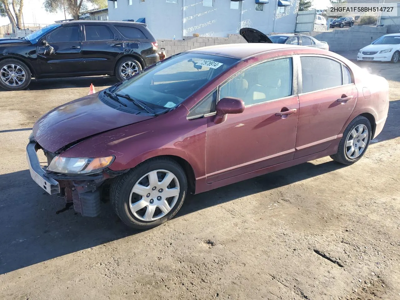 2011 Honda Civic Lx VIN: 2HGFA1F58BH514727 Lot: 72978914