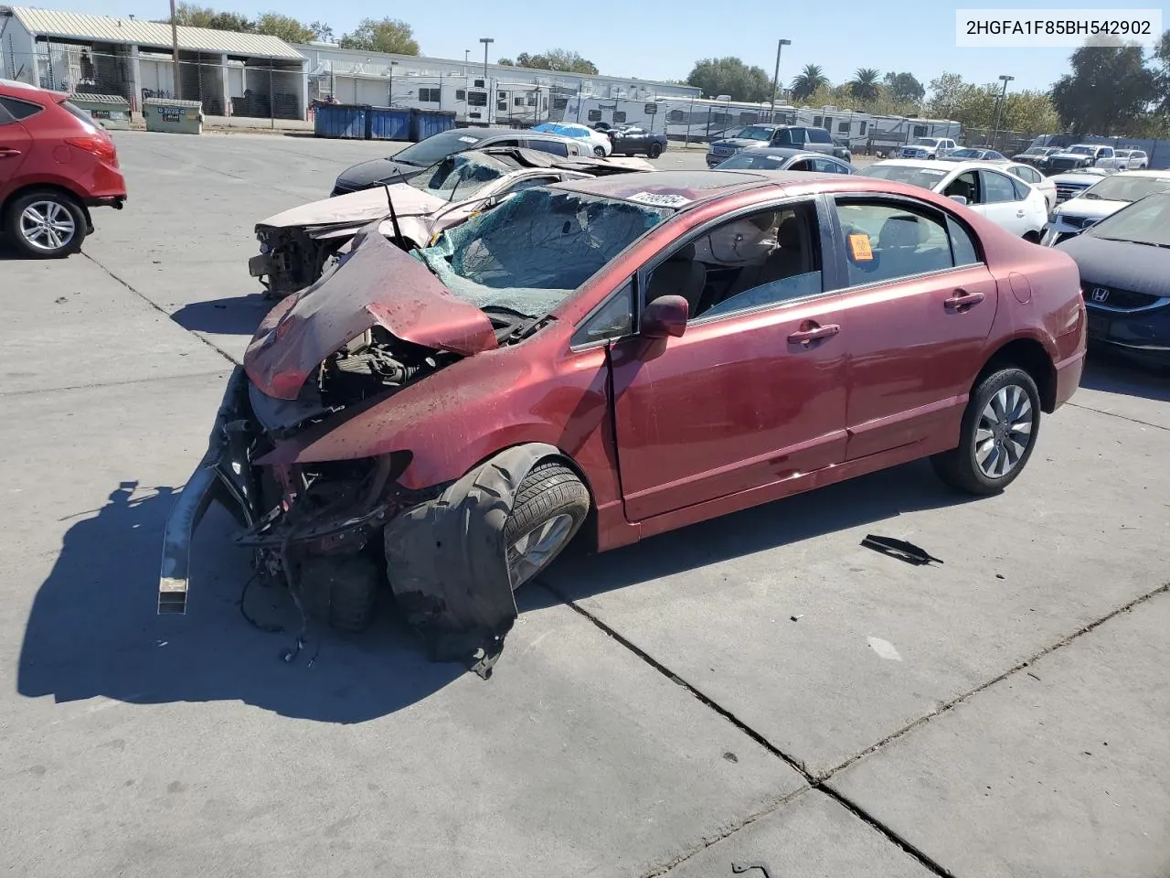 2011 Honda Civic Ex VIN: 2HGFA1F85BH542902 Lot: 73997454