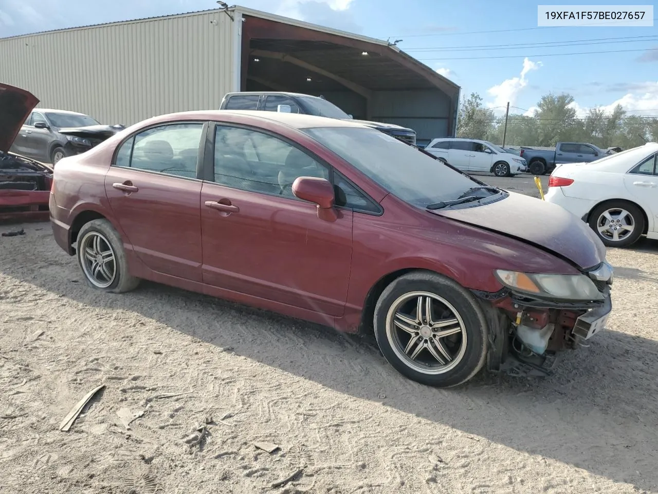 2011 Honda Civic Lx VIN: 19XFA1F57BE027657 Lot: 74556094