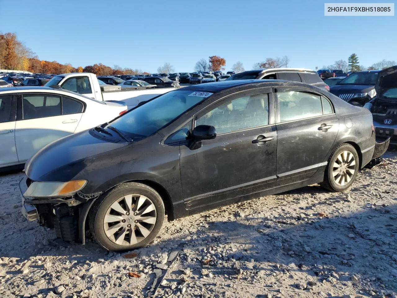 2011 Honda Civic Exl VIN: 2HGFA1F9XBH518085 Lot: 75216874