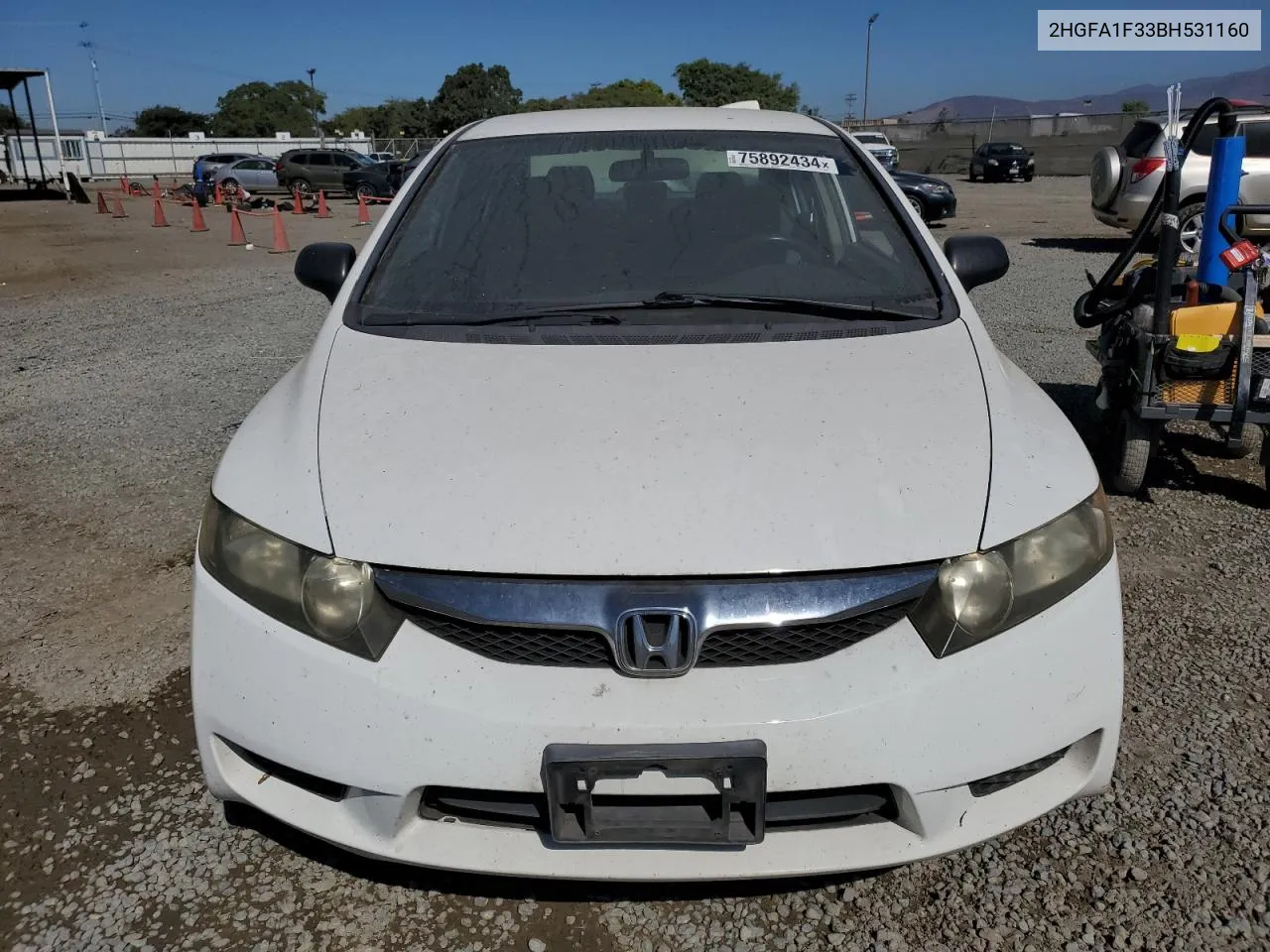 2011 Honda Civic Vp VIN: 2HGFA1F33BH531160 Lot: 75892434