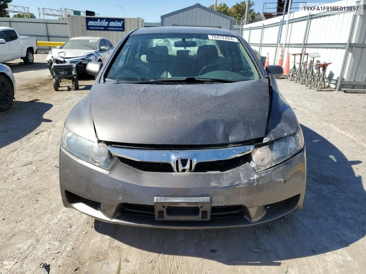 2011 Honda Civic Ex VIN: 19XFA1F89BE013897 Lot: 76472424