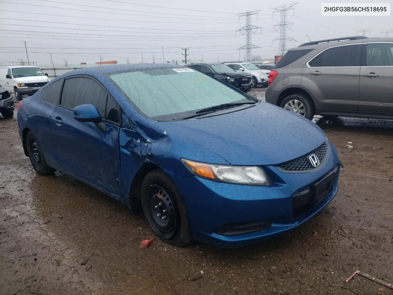 2012 Honda Civic Lx VIN: 2HGFG3B56CH518695 Lot: 49279584