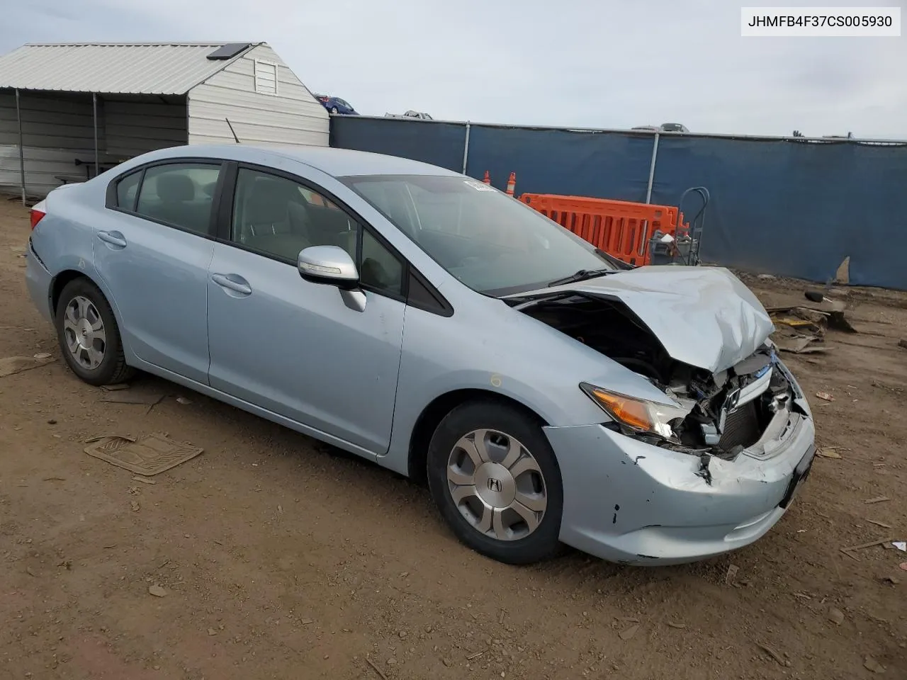 2012 Honda Civic Hybrid L VIN: JHMFB4F37CS005930 Lot: 49634973