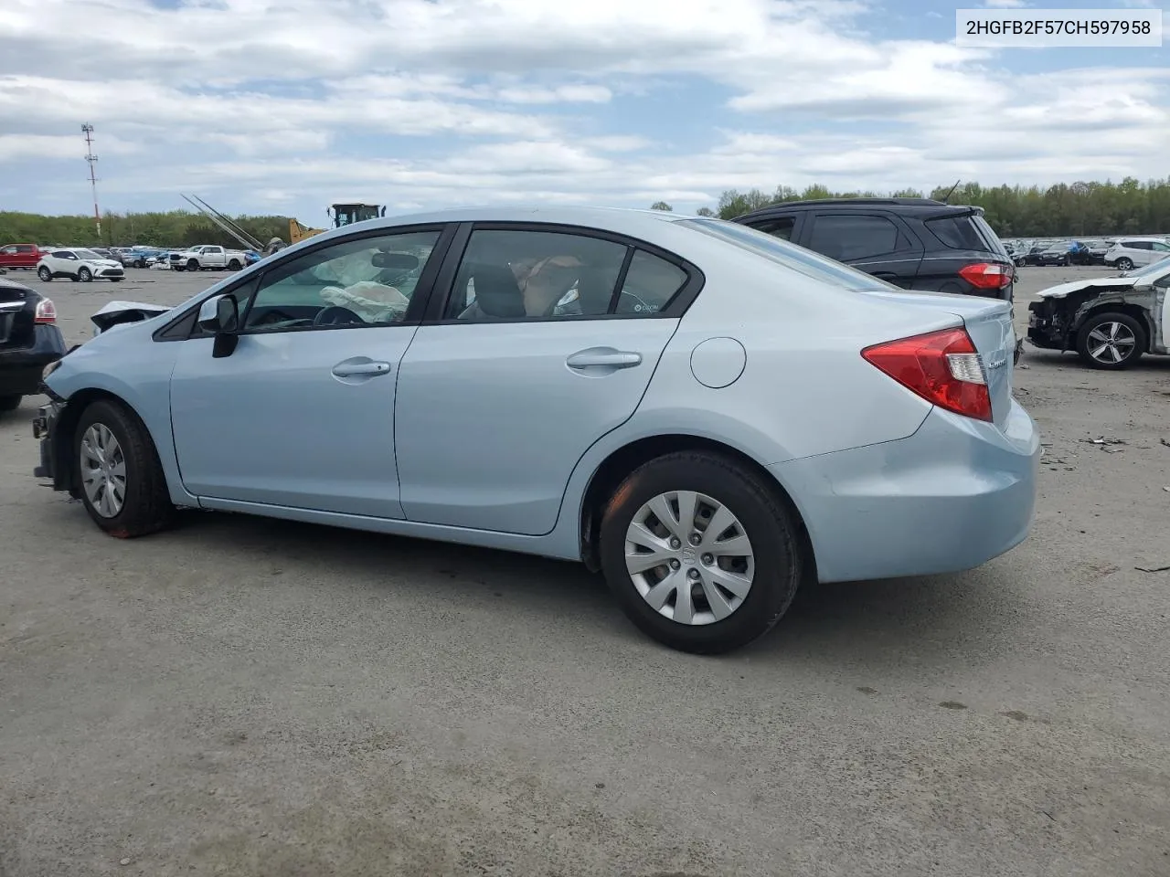 2HGFB2F57CH597958 2012 Honda Civic Lx