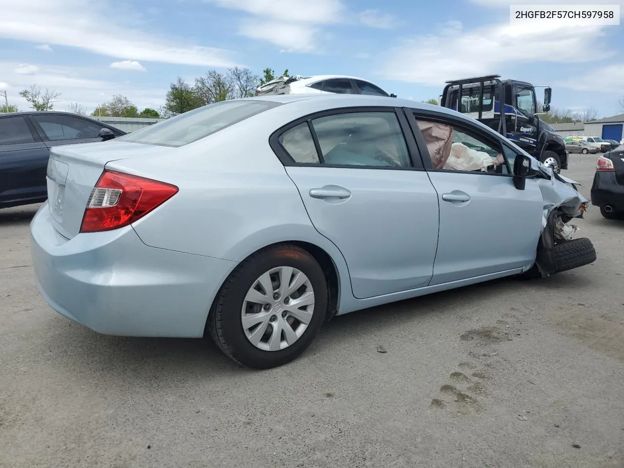 2012 Honda Civic Lx VIN: 2HGFB2F57CH597958 Lot: 52555434