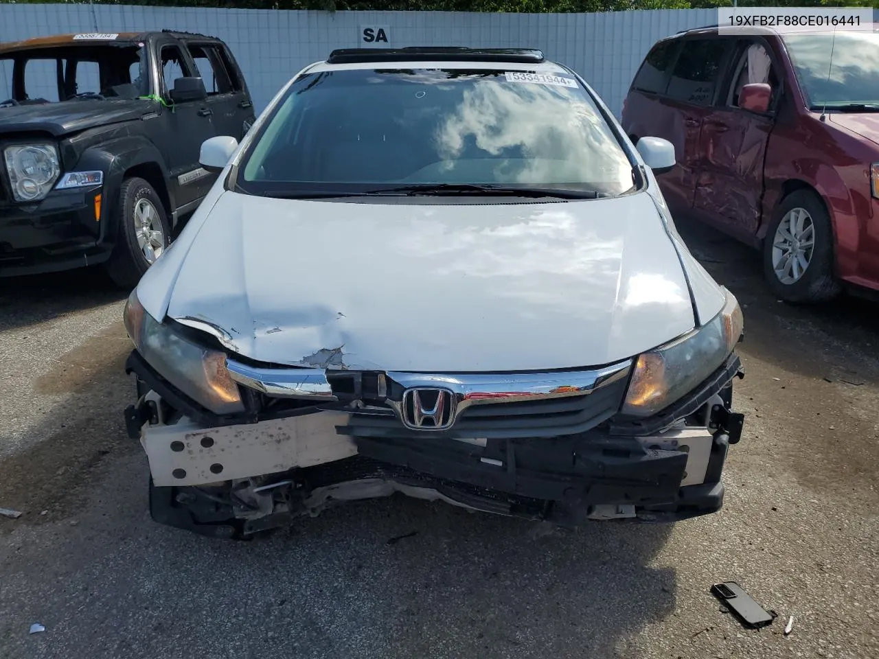 2012 Honda Civic Ex VIN: 19XFB2F88CE016441 Lot: 53341944