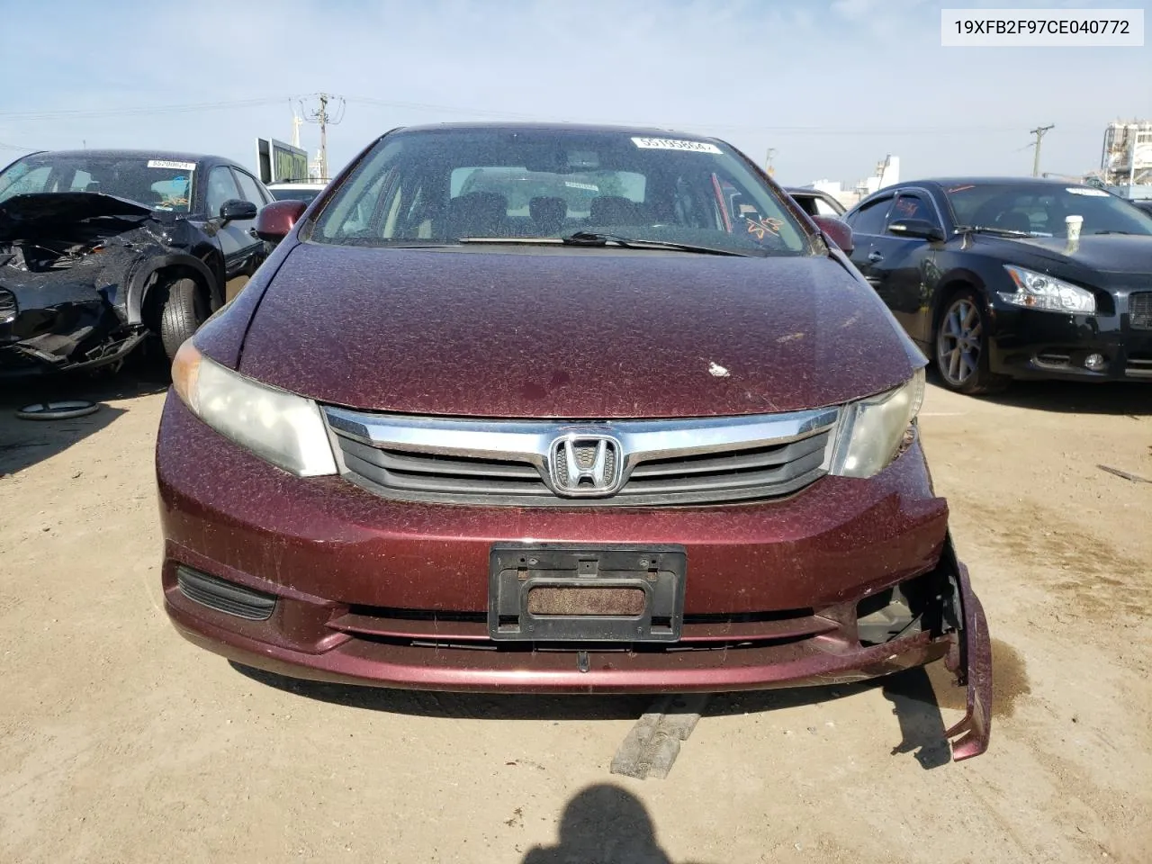 2012 Honda Civic Exl VIN: 19XFB2F97CE040772 Lot: 55195864