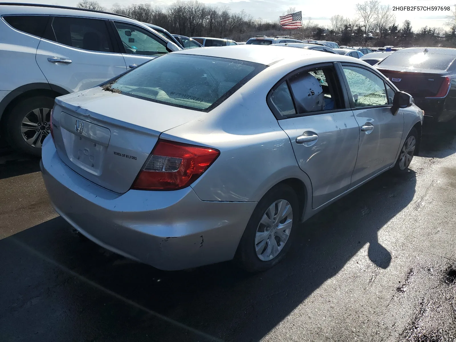 2012 Honda Civic Lx VIN: 2HGFB2F57CH597698 Lot: 58481724