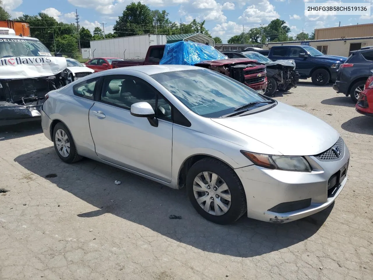 2012 Honda Civic Lx VIN: 2HGFG3B58CH519136 Lot: 59060034