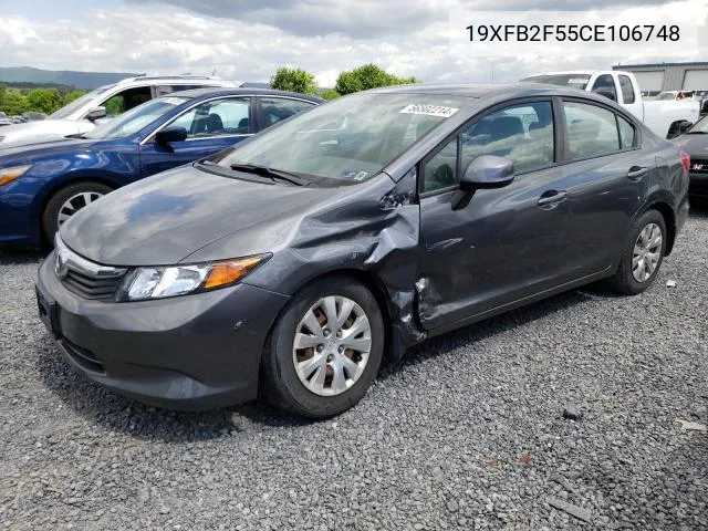 2012 Honda Civic Lx VIN: 19XFB2F55CE106748 Lot: 60035014