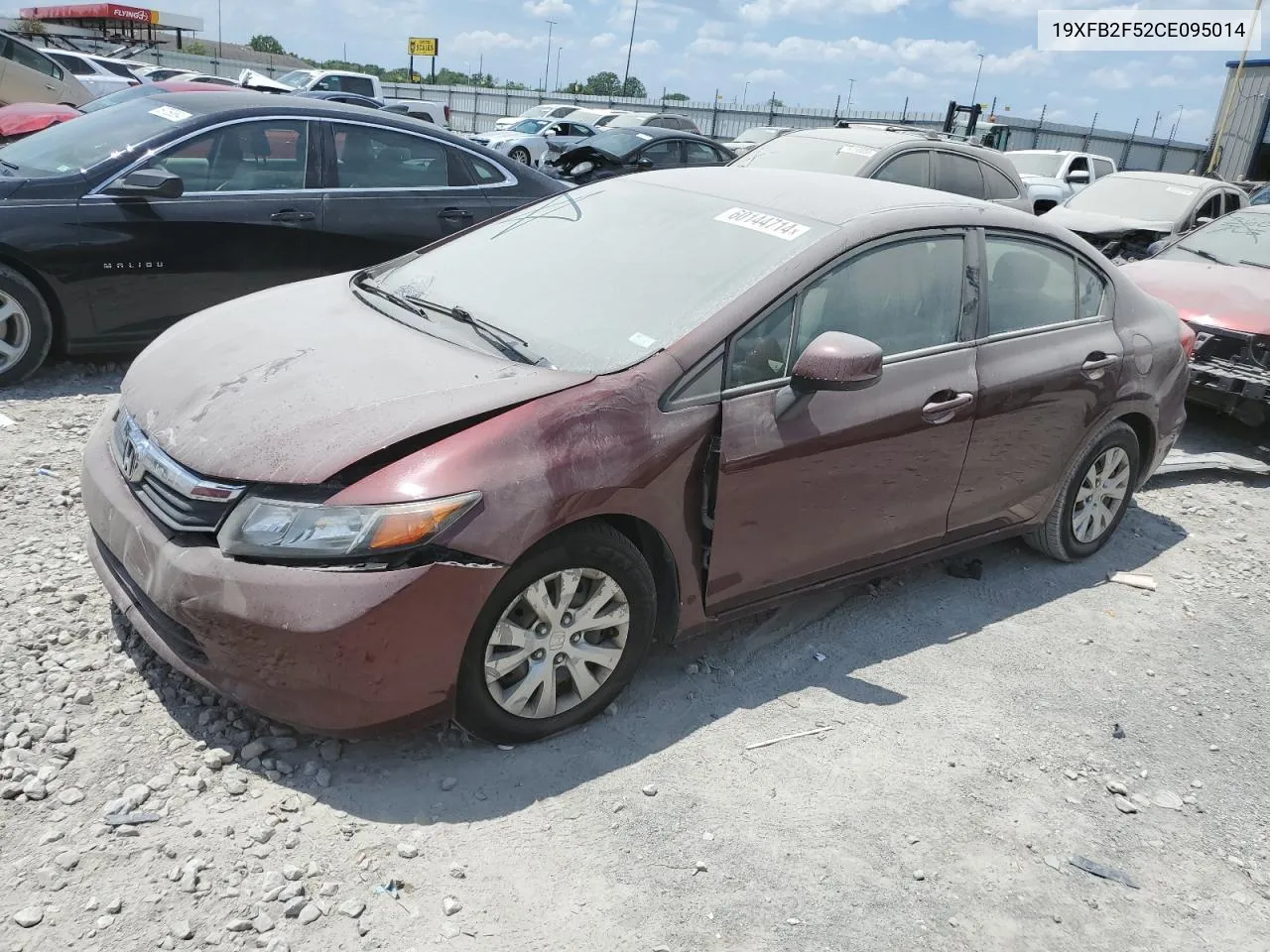 2012 Honda Civic Lx VIN: 19XFB2F52CE095014 Lot: 60144714