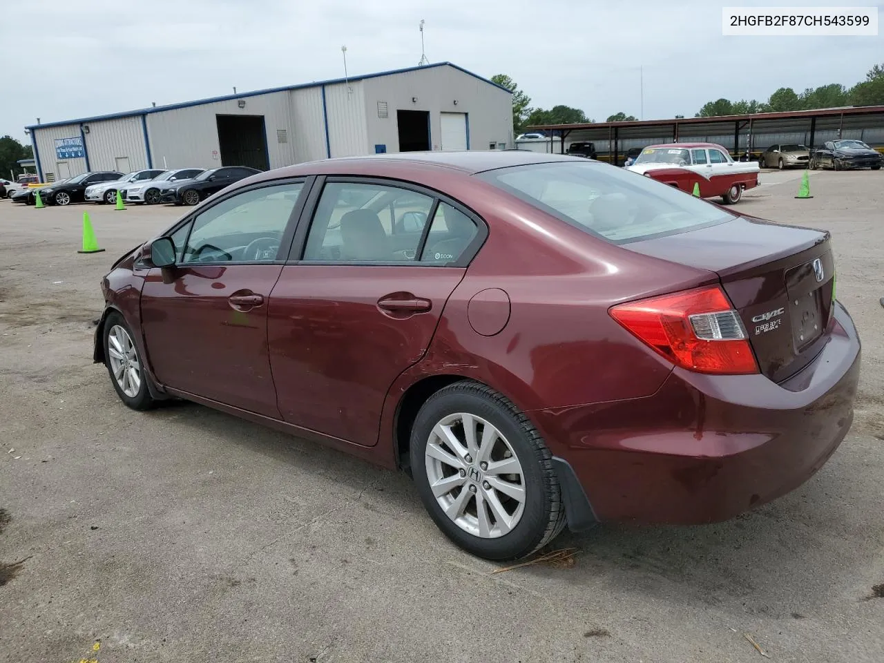 2012 Honda Civic Ex VIN: 2HGFB2F87CH543599 Lot: 61703814