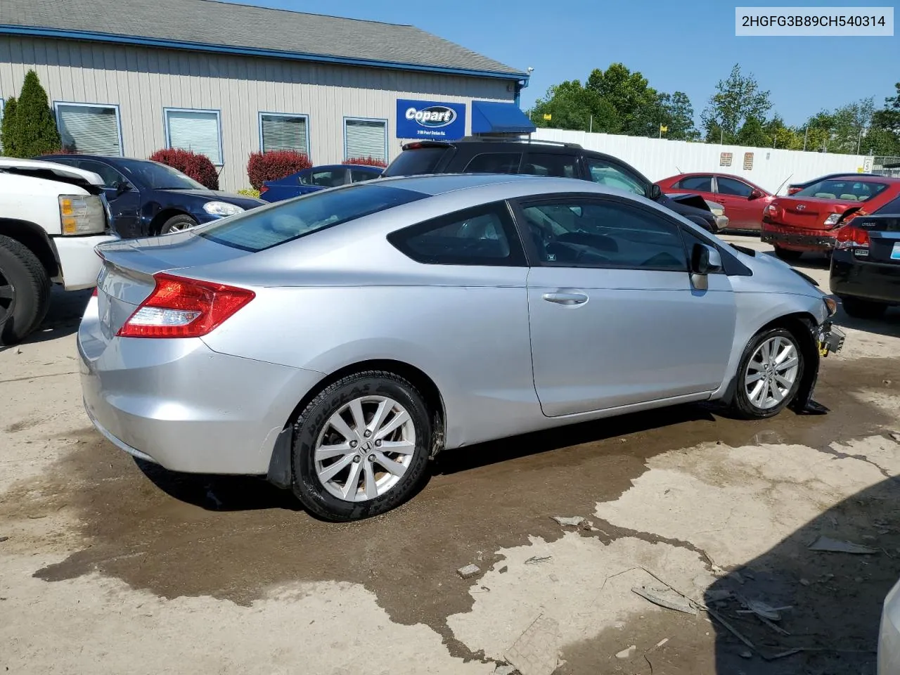 2012 Honda Civic Ex VIN: 2HGFG3B89CH540314 Lot: 63279514