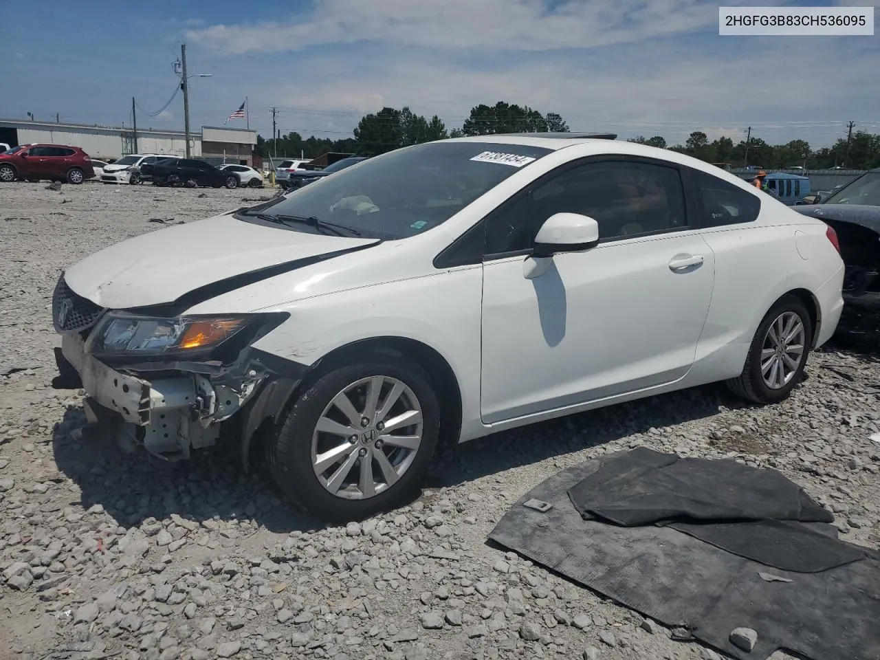 2012 Honda Civic Ex VIN: 2HGFG3B83CH536095 Lot: 67381454