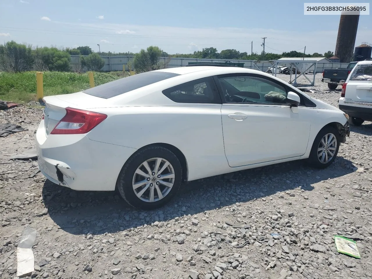 2012 Honda Civic Ex VIN: 2HGFG3B83CH536095 Lot: 67381454