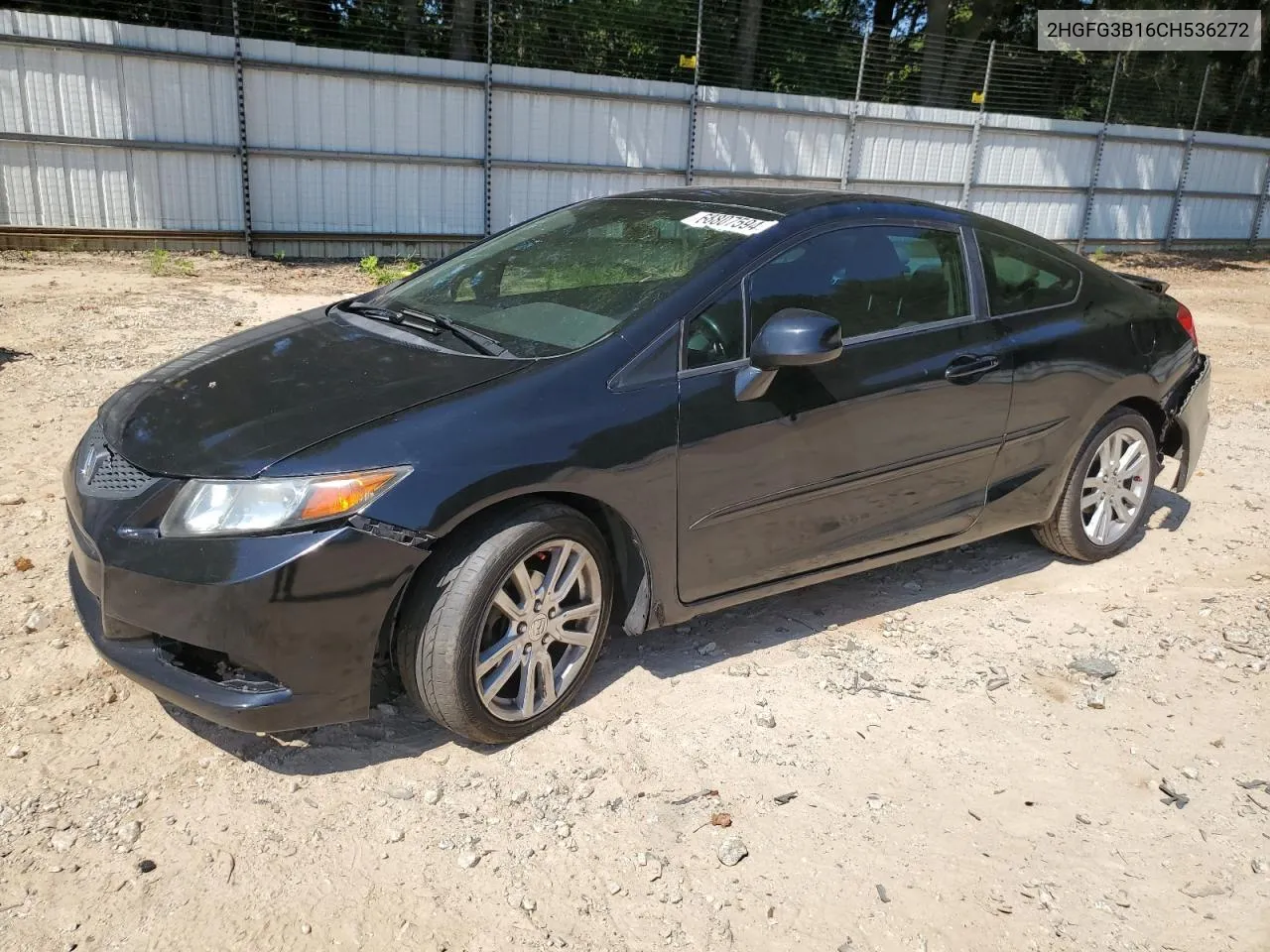 2012 Honda Civic Exl VIN: 2HGFG3B16CH536272 Lot: 68807594