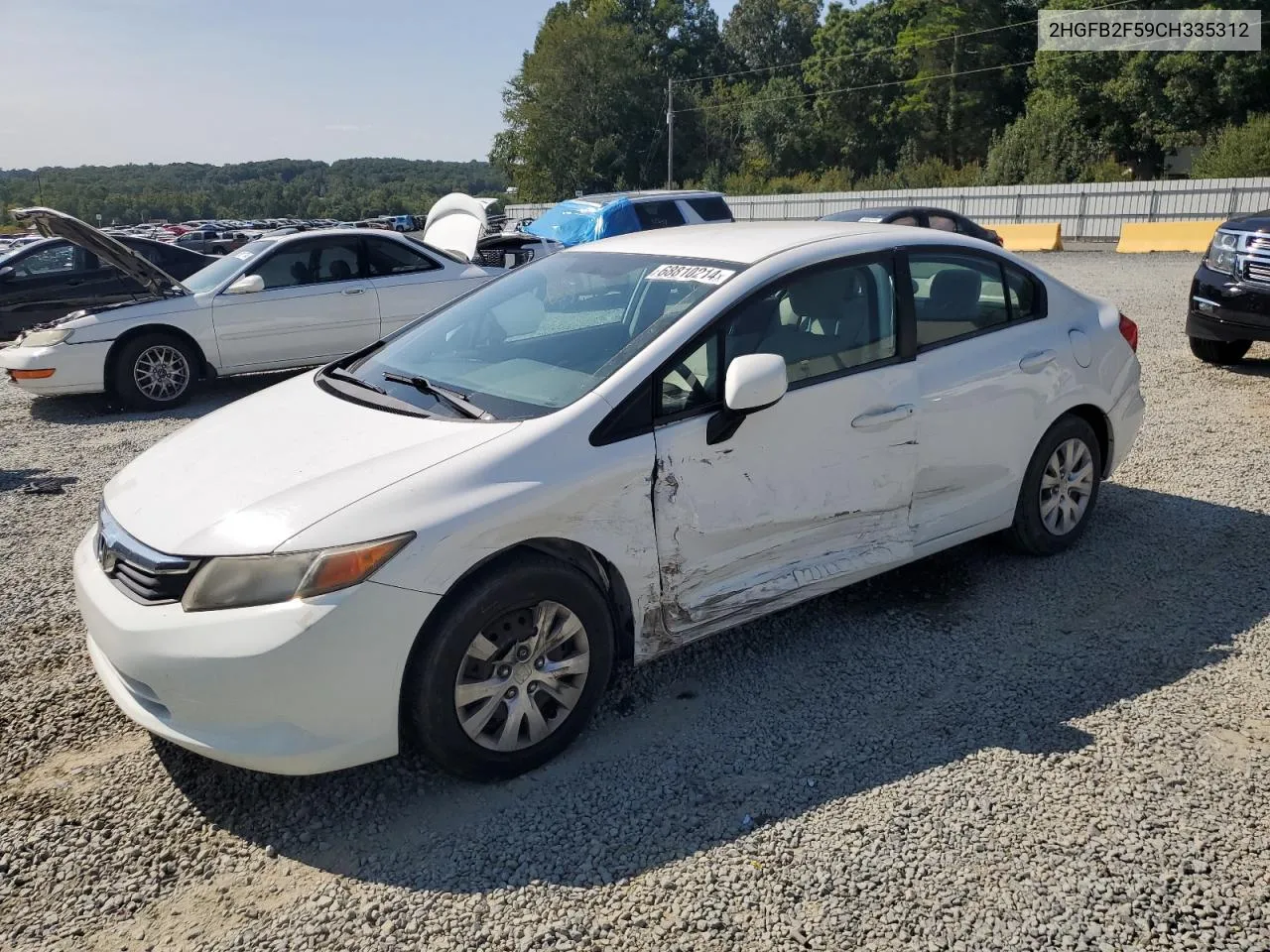 2012 Honda Civic Lx VIN: 2HGFB2F59CH335312 Lot: 68810214