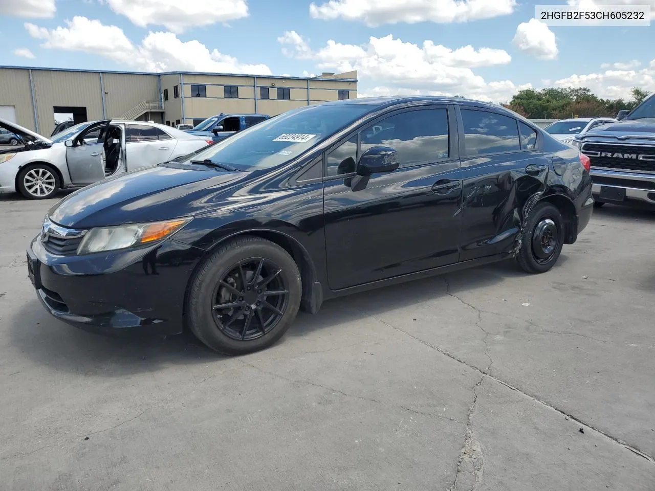 2012 Honda Civic Lx VIN: 2HGFB2F53CH605232 Lot: 69234914