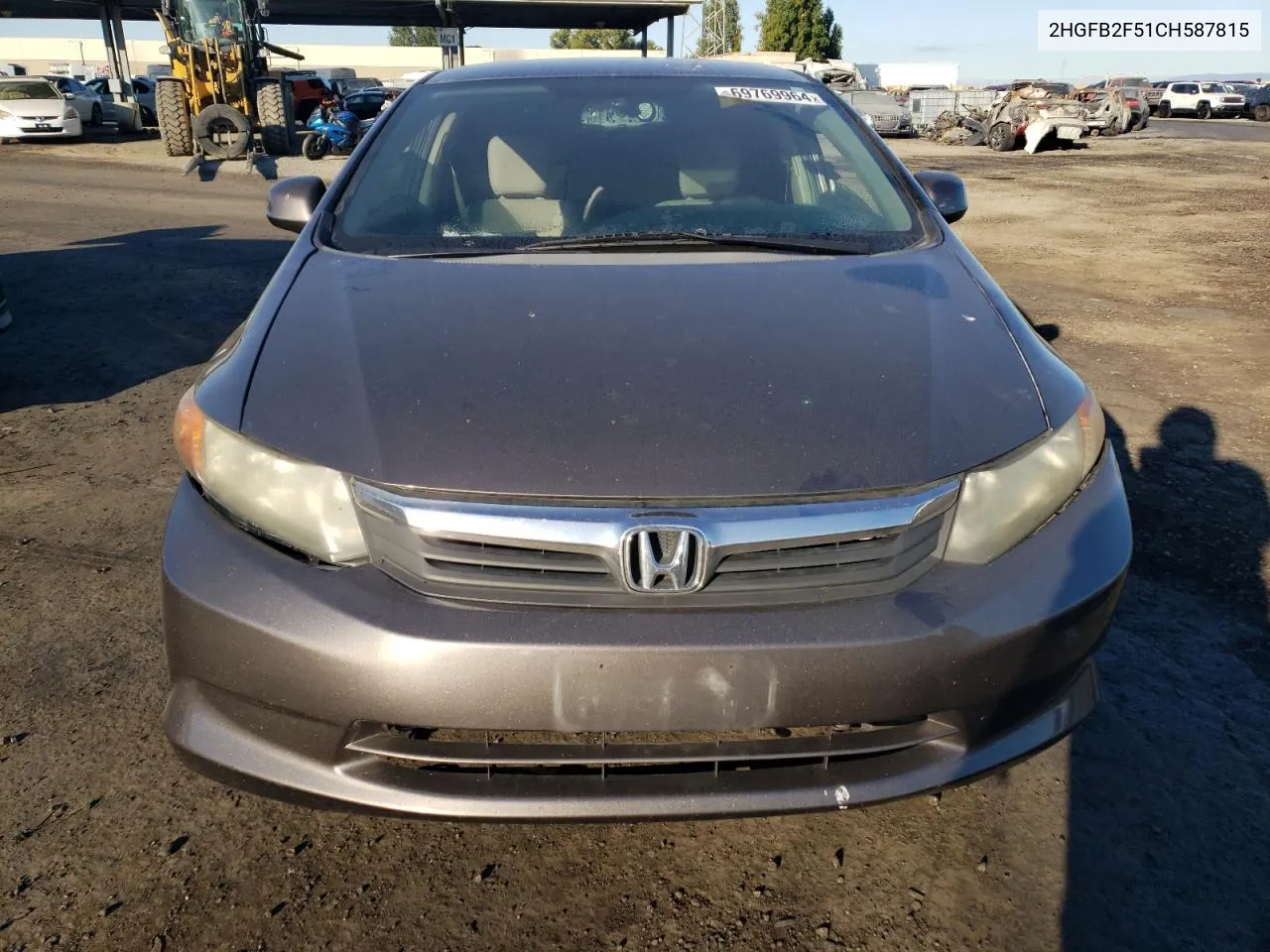 2012 Honda Civic Lx VIN: 2HGFB2F51CH587815 Lot: 69769964