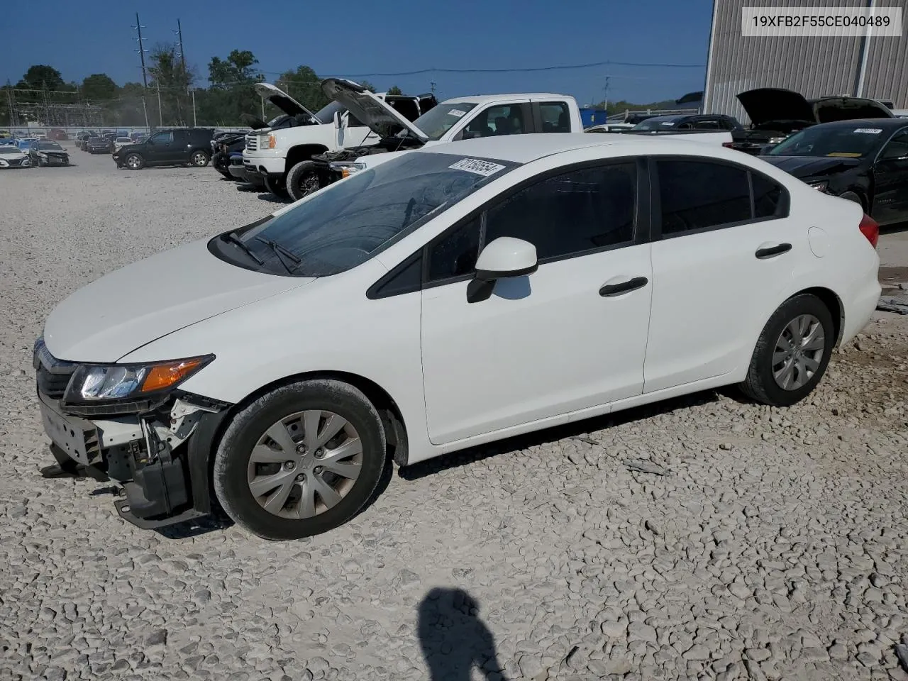 2012 Honda Civic Lx VIN: 19XFB2F55CE040489 Lot: 70150554