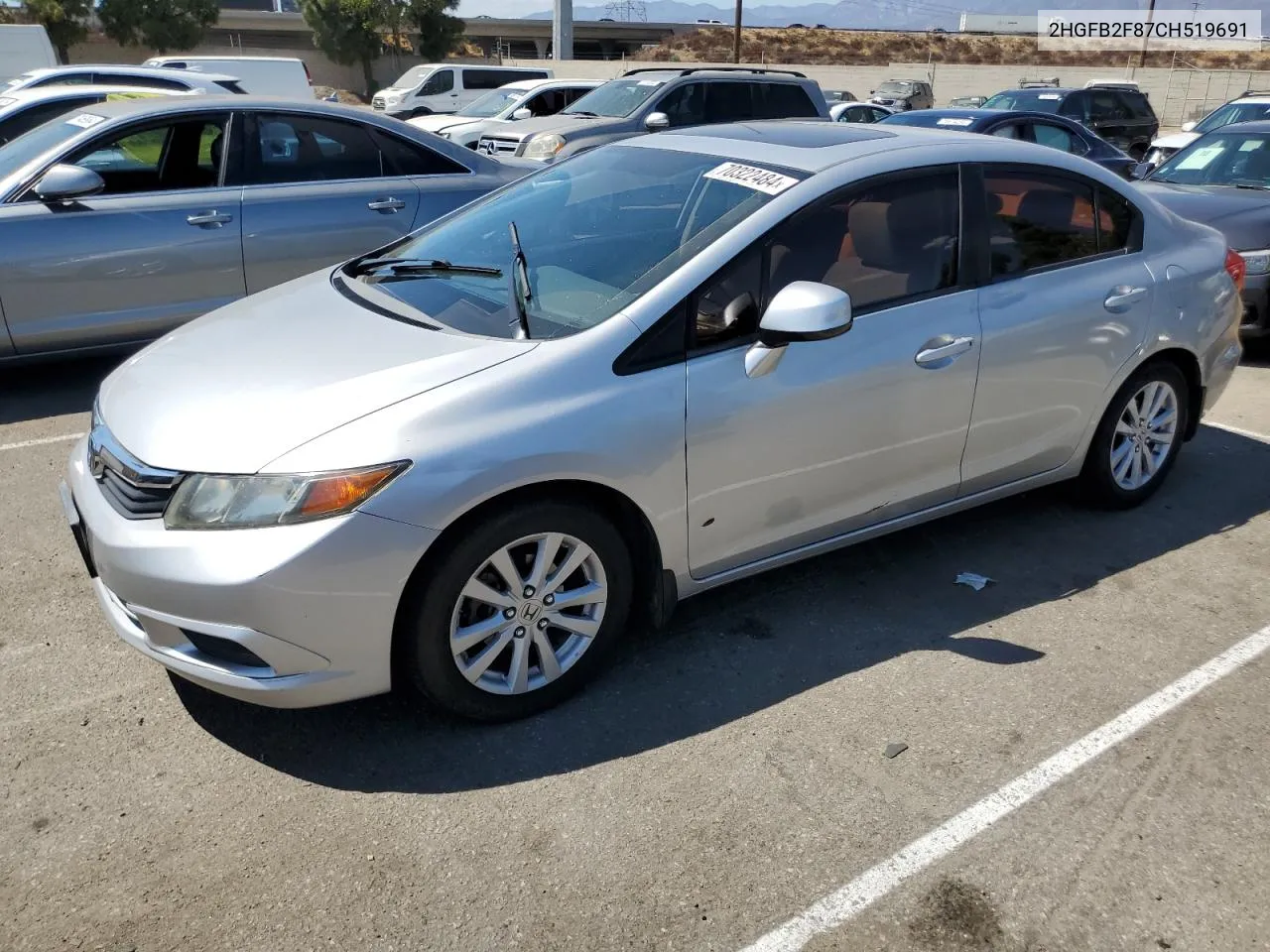 2012 Honda Civic Ex VIN: 2HGFB2F87CH519691 Lot: 70322484