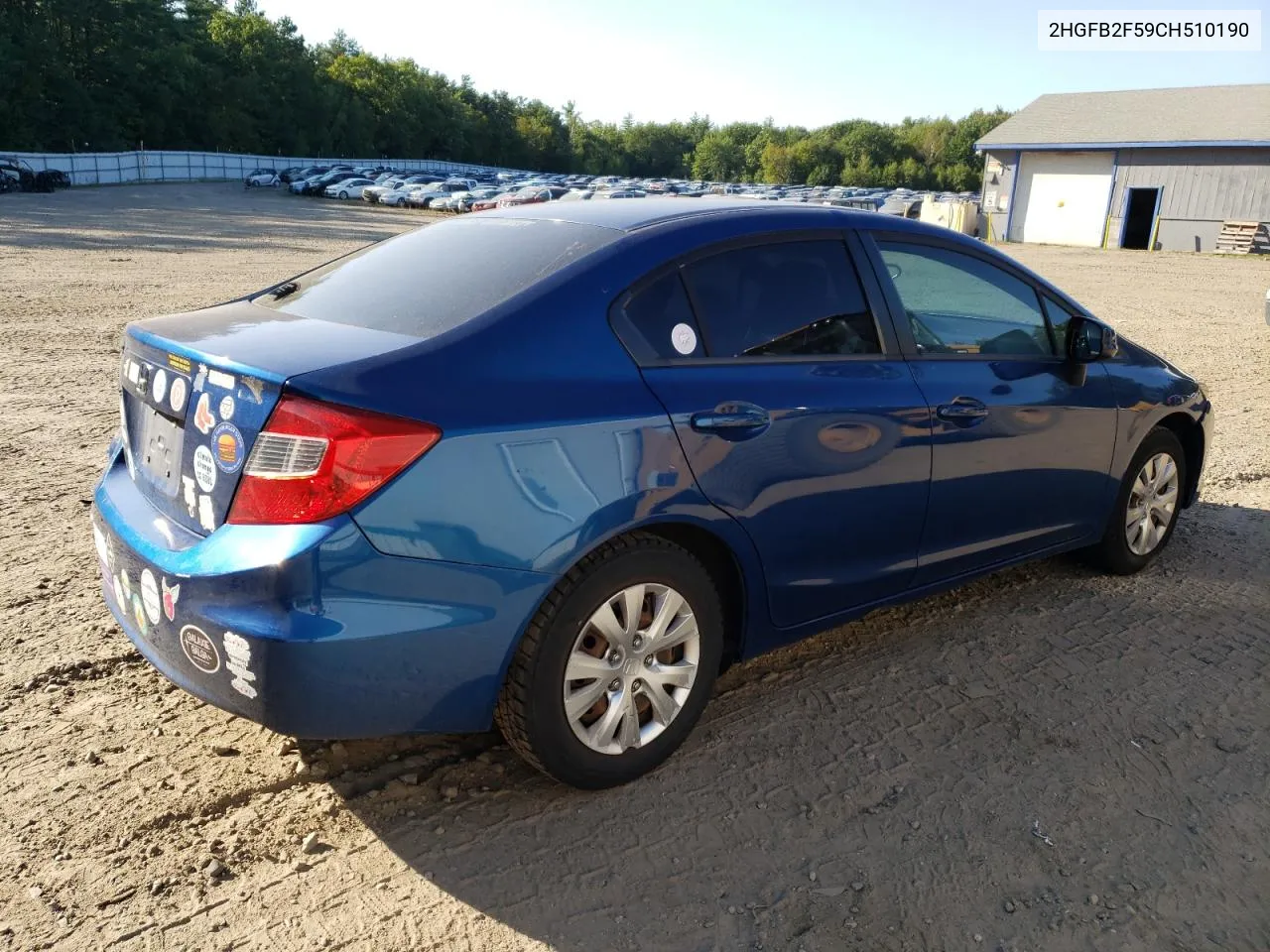 2012 Honda Civic Lx VIN: 2HGFB2F59CH510190 Lot: 70373214