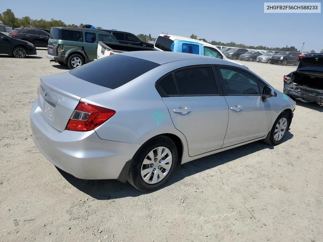 2012 Honda Civic Lx VIN: 2HGFB2F56CH588233 Lot: 70389074