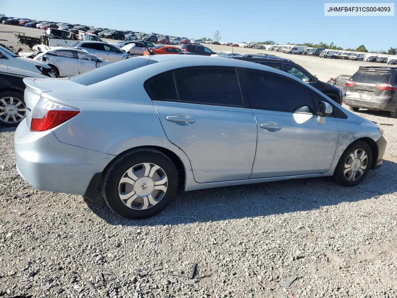 2012 Honda Civic Hybrid L VIN: JHMFB4F31CS004093 Lot: 70446964