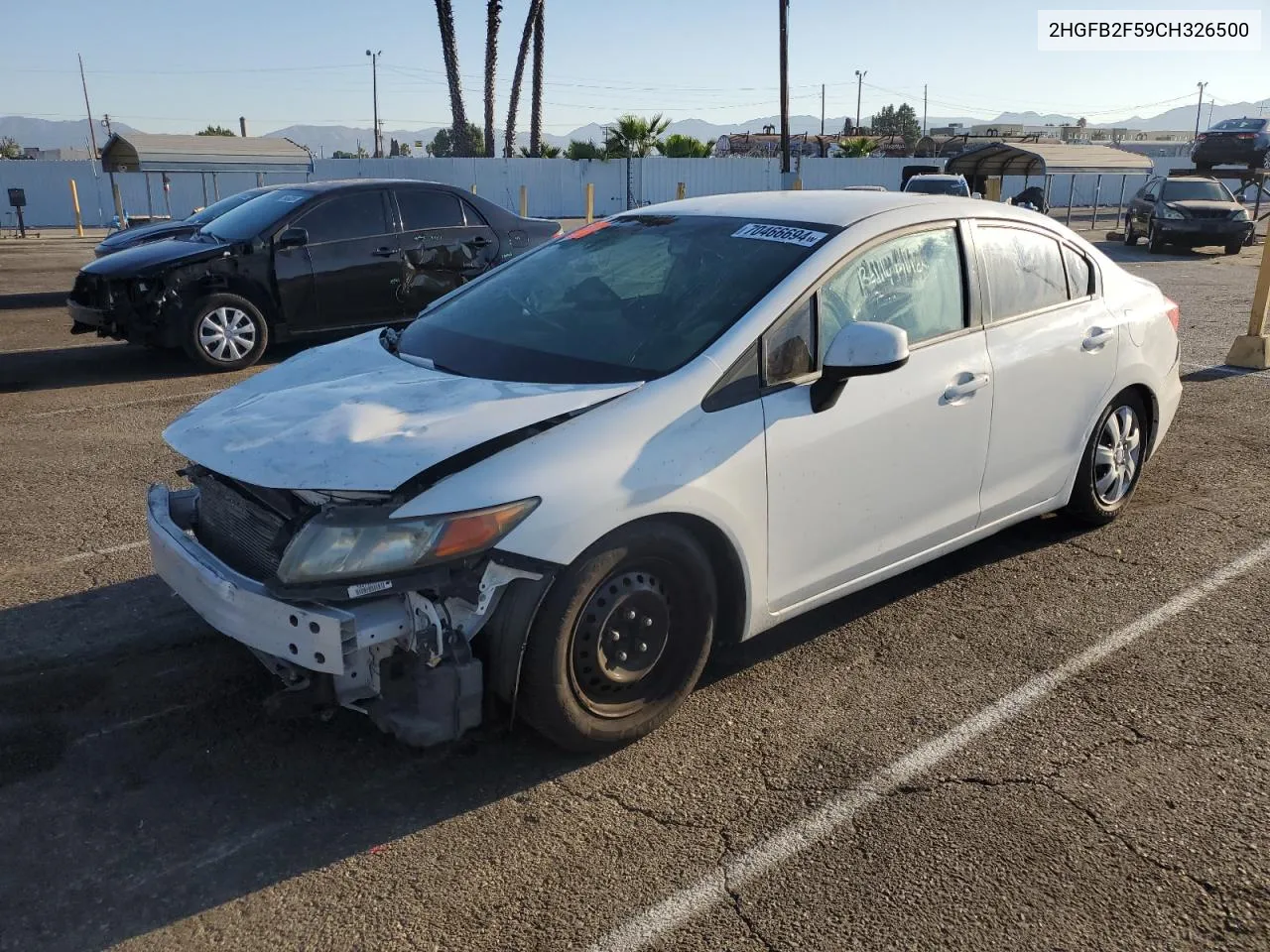 2012 Honda Civic Lx VIN: 2HGFB2F59CH326500 Lot: 70466694