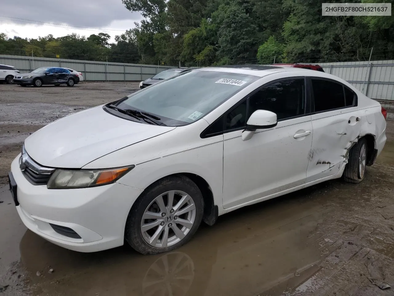 2012 Honda Civic Ex VIN: 2HGFB2F80CH521637 Lot: 70581044