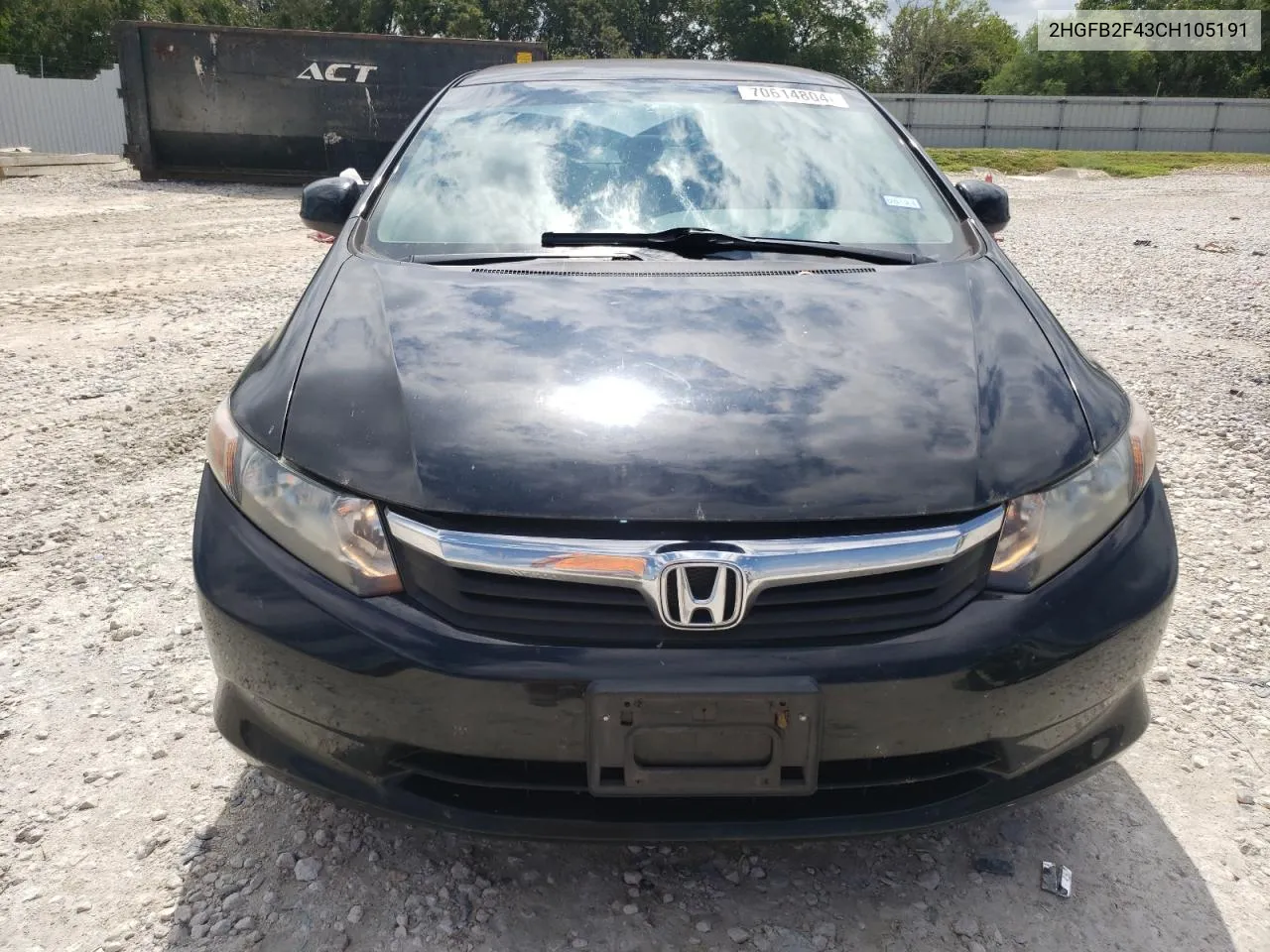 2HGFB2F43CH105191 2012 Honda Civic Lx