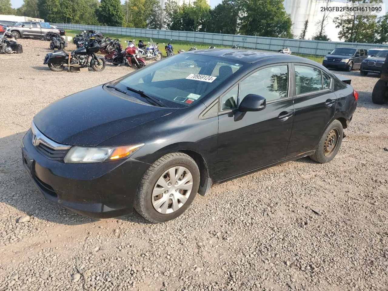 2012 Honda Civic Lx VIN: 2HGFB2F56CH611090 Lot: 70959124