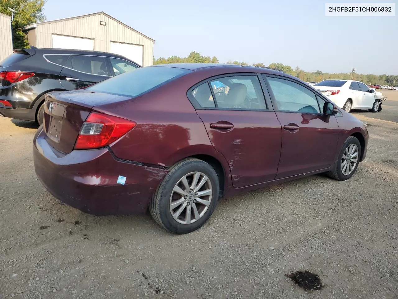 2012 Honda Civic Lx VIN: 2HGFB2F51CH006832 Lot: 71262044