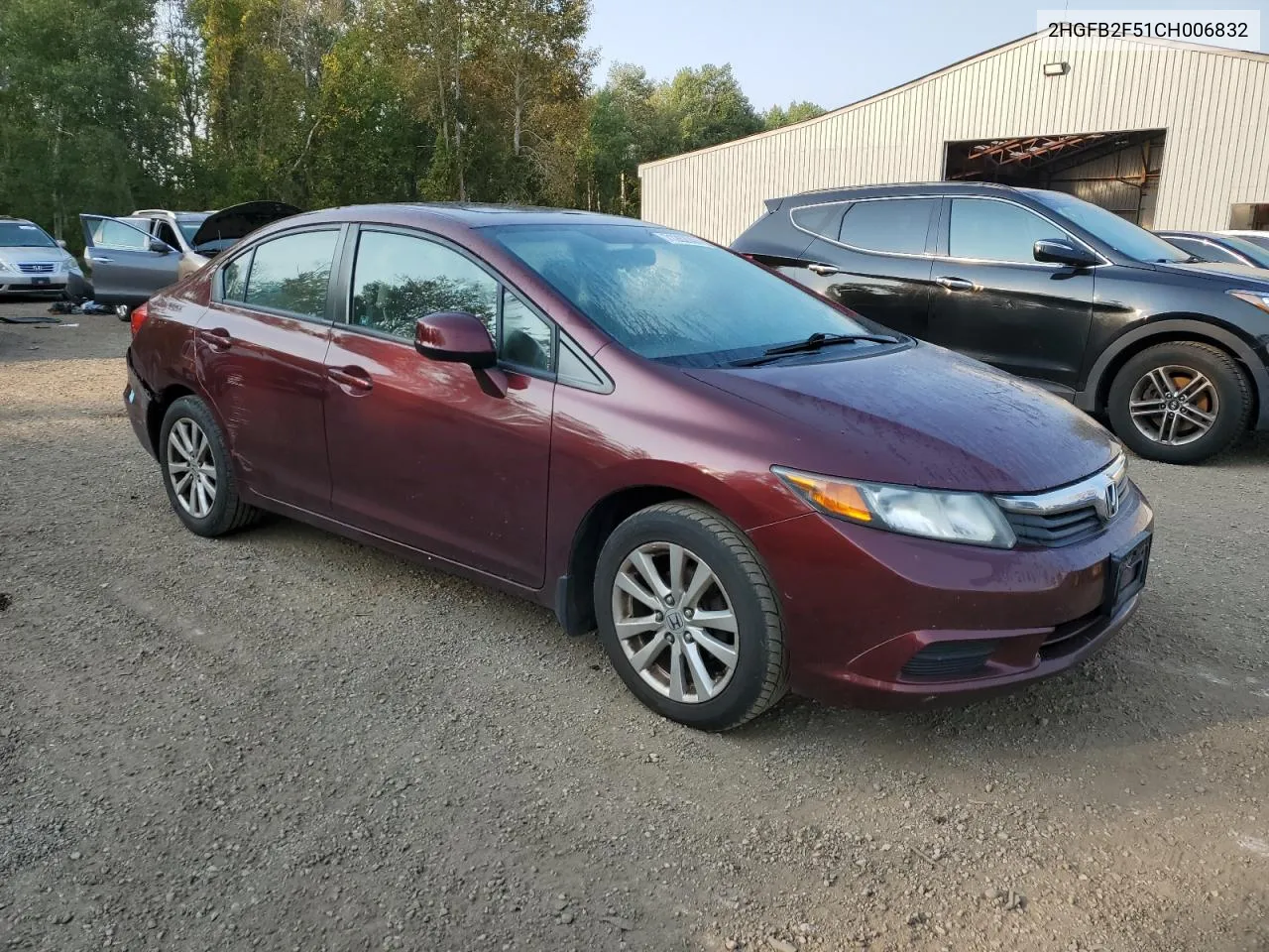 2012 Honda Civic Lx VIN: 2HGFB2F51CH006832 Lot: 71262044