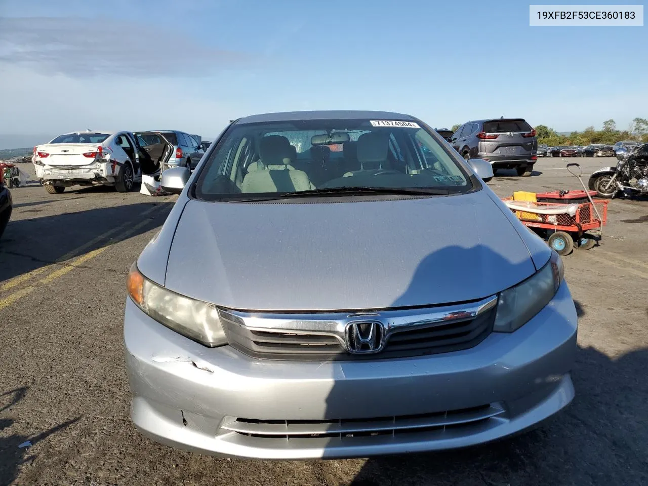 2012 Honda Civic Lx VIN: 19XFB2F53CE360183 Lot: 71374504