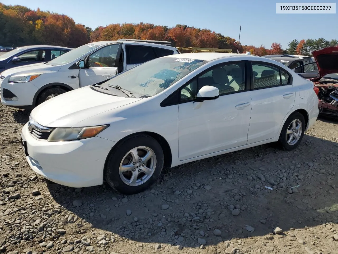 2012 Honda Civic Natural Gas VIN: 19XFB5F58CE000277 Lot: 71441594