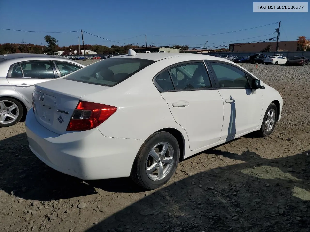 2012 Honda Civic Natural Gas VIN: 19XFB5F58CE000277 Lot: 71441594